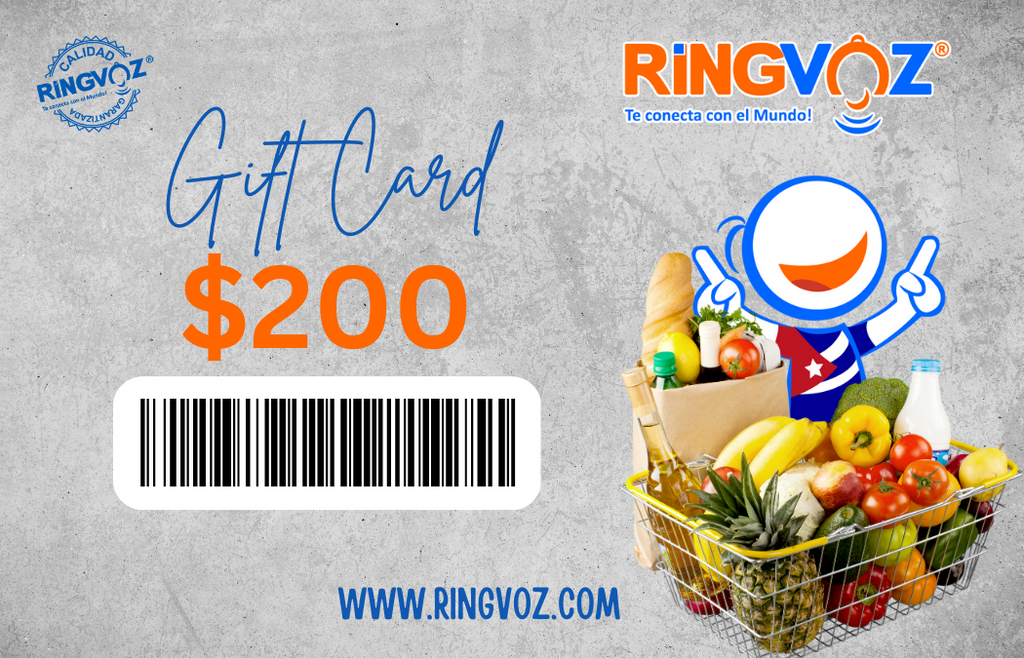 GIFT CARD RINGVOZ CUBA $200